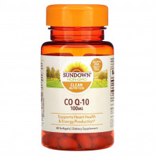 Sundown Naturals, Co Q-10, 100 мг, 40 мягких таблеток