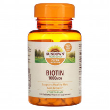 Sundown Naturals, Биотин, 1000 мкг, 120 таблеток