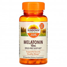 Sundown Naturals, Мелатонин, 10 мг, 90 капсул