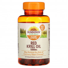 Sundown Naturals, Масло красного криля, 1000 мг, 60 мягких таблеток