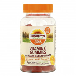 Sundown Naturals, Жевательные конфеты с плодами шиповника и биофлавоноидами, апельсиновый вкус, 90 жевательных конфет