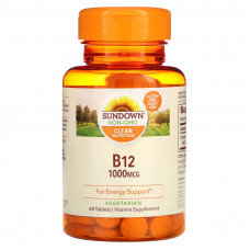 Sundown Naturals, Витамин B-12, 1000 мкг, 60 таблеток