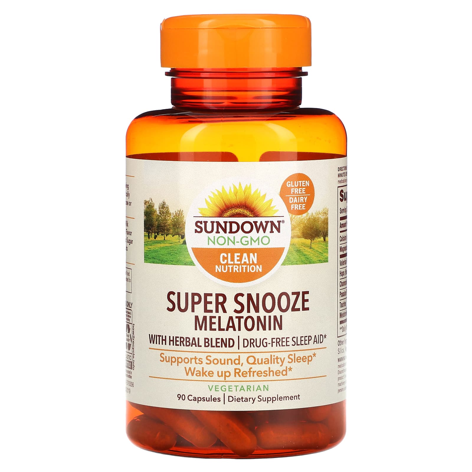 Sundown Naturals, Мелатонин Super Snooze, 5 мг, 90 капсул