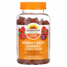 Sundown Naturals, Мультивитамины для женщин с биотином и коллагеном, малина, 150 жевательных таблеток