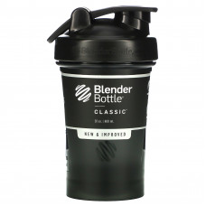 Blender Bottle, Classic With Loop, классический шейкер с петелькой, черный 600 мл (20 унций)