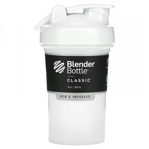 Blender Bottle, Classic With Loop, классический шейкер с петелькой, белый 600 мл (20 унций)