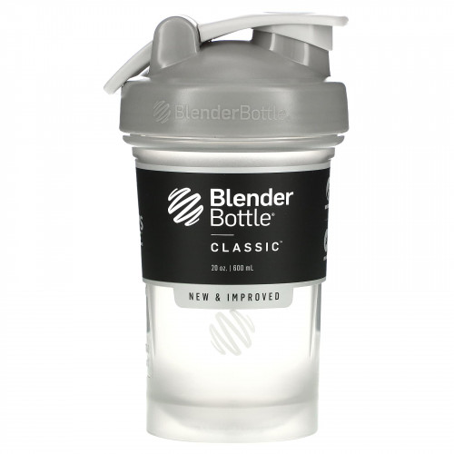 Blender Bottle, Classic With Loop, классический шейкер с петелькой, серый, 600 мл (20 унций)