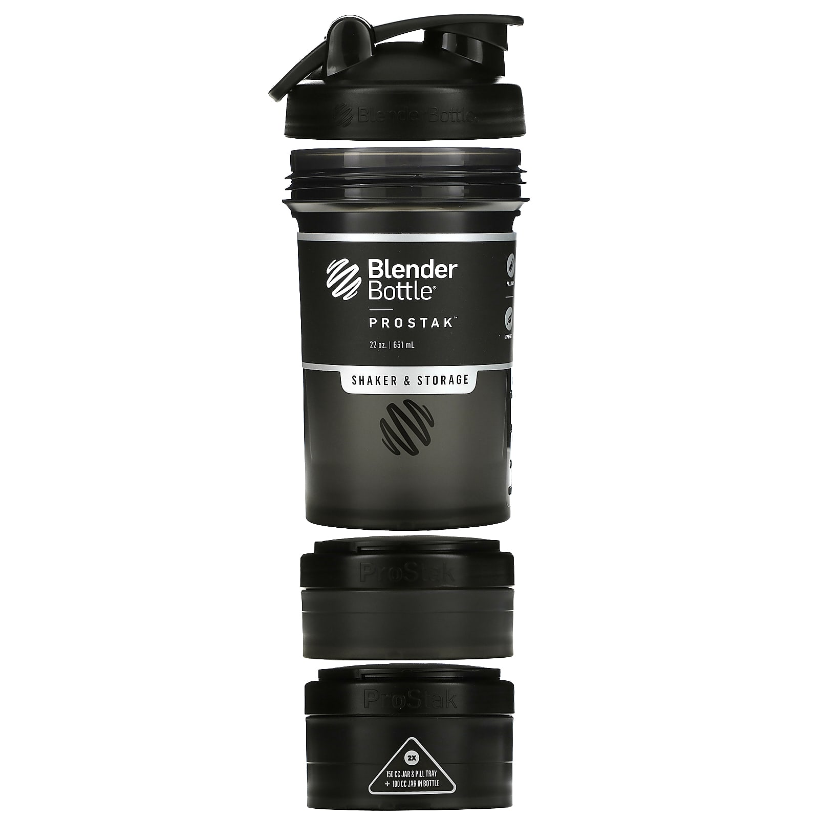 Blender Bottle, ProStak, черный, 651 мл (22 унции)