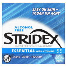 Stridex, Single-Step Acne Control, не содержащие спирта , 55 мягких салфеток, 4.21 в каждой