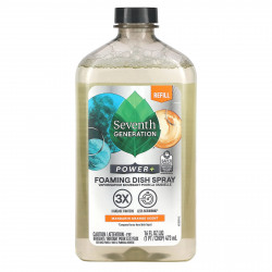 Seventh Generation, Power + Foaming Dish Spray, Refill, мандарин, 473 мл (16 жидк. Унций)