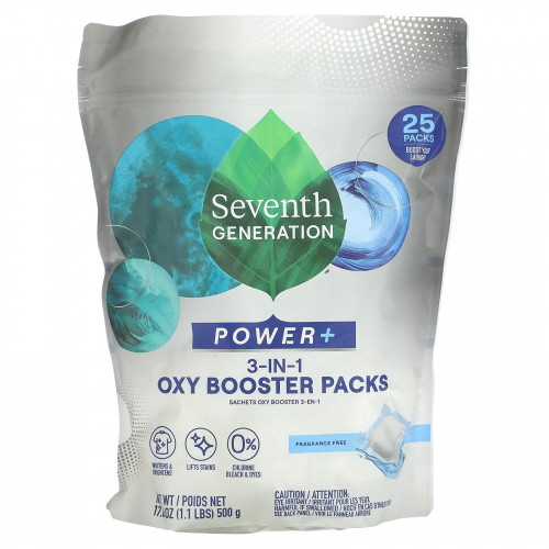 Seventh Generation, Power +, Oxy Booster Pack, без отдушек, 500 г (1,1 фунта)