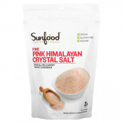 Sunfood, Мелкая гималайская каменная соль, 454 г (1 фунт)