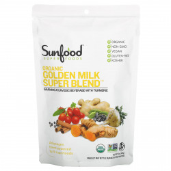 Sunfood, Органическая порошковая смесь Golden Milk Super Blend, 6 унций (168 г)