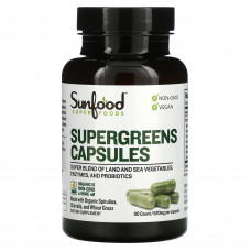Sunfood, Supergreens, 620 мг, 90 капсул
