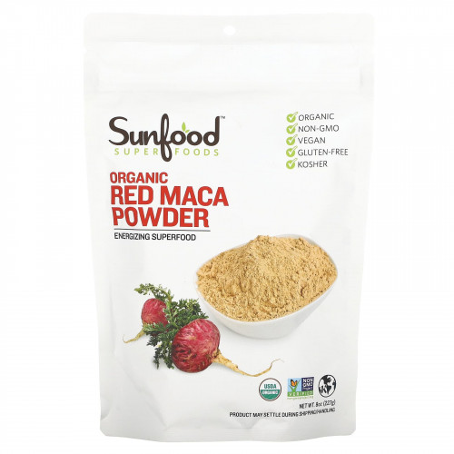 Sunfood, Порошок из необработанной органической красной маки, 227 г (8 унций)