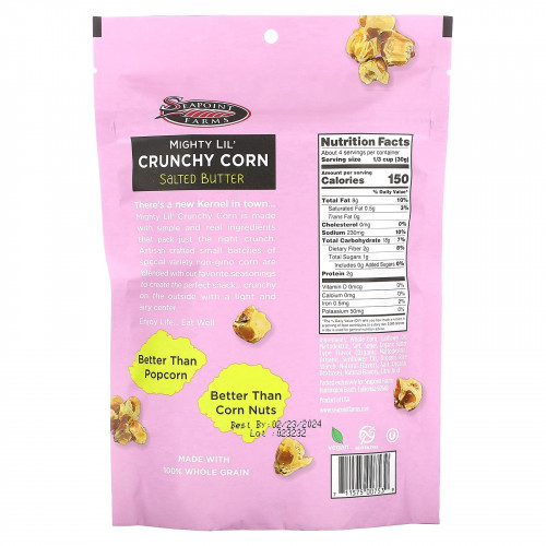 Seapoint Farms, Mighty Lil 'Crunchy Corn, соленое масло, 113 г (4 унции)