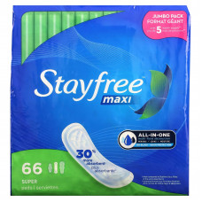 Stayfree, Пэды Maxi, Super, 66 шт.