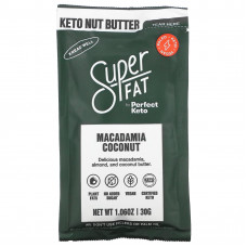SuperFat, Keto Nut Butter, кокос макадамия, 30 г (1,06 унции)