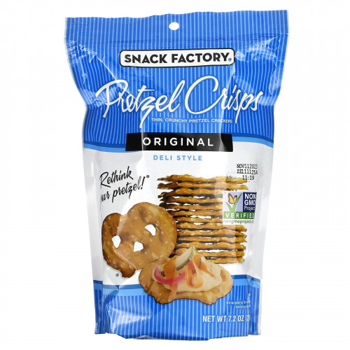 Snack Factory, хрустящие крендельки, с оригинальным вкусом, для гурманов, 204 г (7,2 унции)