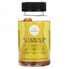 Sunergetic, Жевательные мармеладки с витамином D3, клубника, персик и манго, 60 жевательных таблеток
