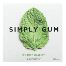Simply Gum, Chewing Gum, Peppermint, 15 Pieces