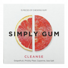 Simply Gum, Жевательная резинка, очищающее средство, грейпфрут, опунция, кайенский перец, морская соль`` 15 шт.