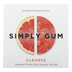 Simply Gum, Жевательная резинка, очищающее средство, грейпфрут, опунция, кайенский перец, морская соль`` 15 шт.
