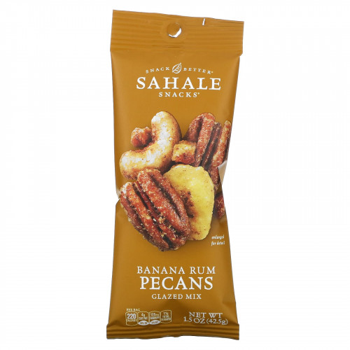 Sahale Snacks, Глазированная смесь, банан, ром, пекан, 9 пакетиков, 42,5 г (1,5 унции) каждый