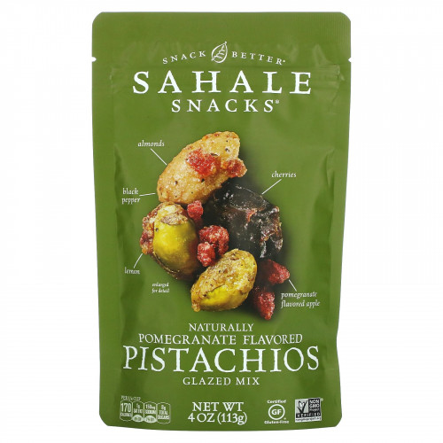 Sahale Snacks, Snack Better, фисташки с натуральным вкусом граната, глазированная смесь, 4 унции (113 г)