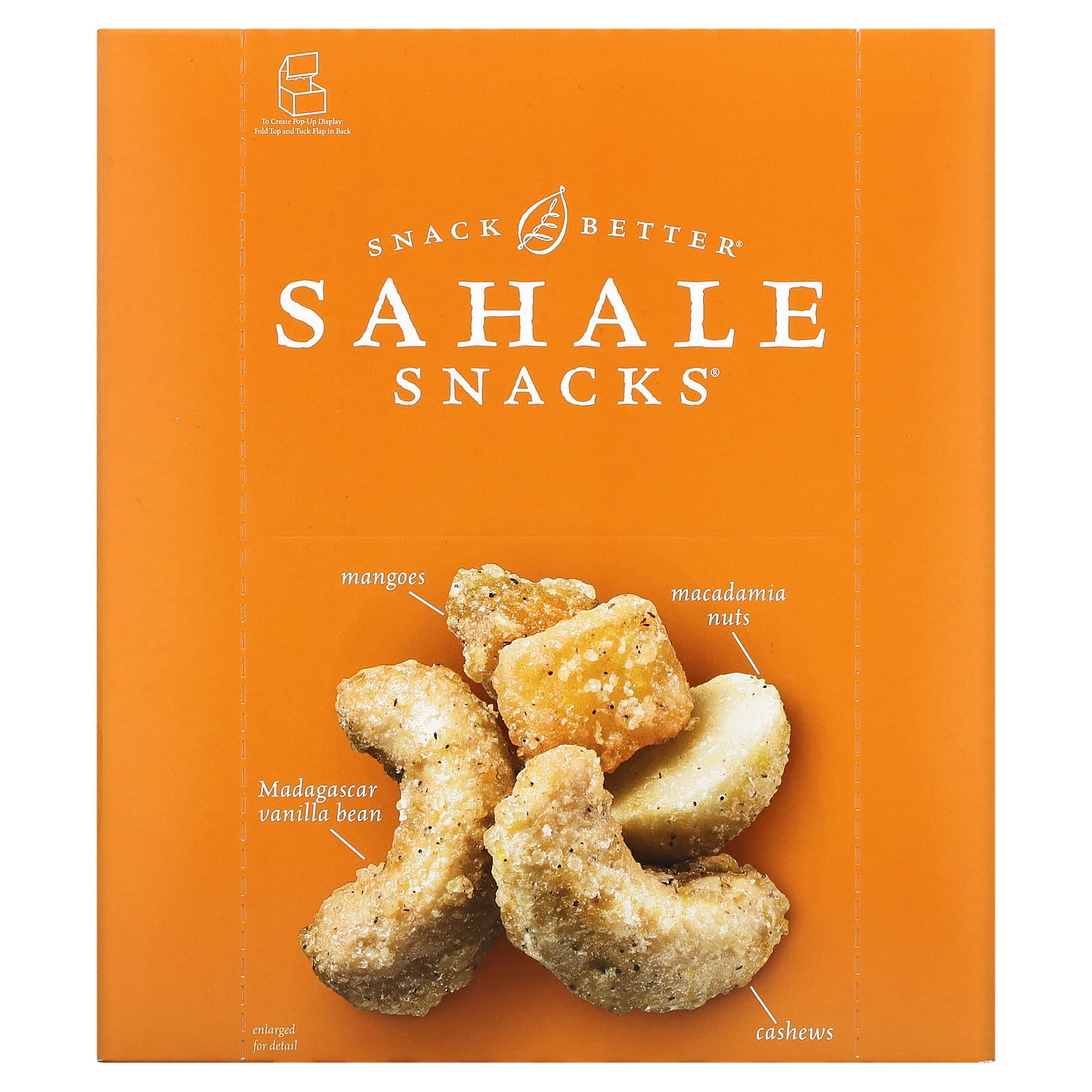 Sahale Snacks, Глазированная смесь, мандарин, ваниль, кешью и макадамия, 9 пакетиков, 42,5 г (1,5 унции) каждый