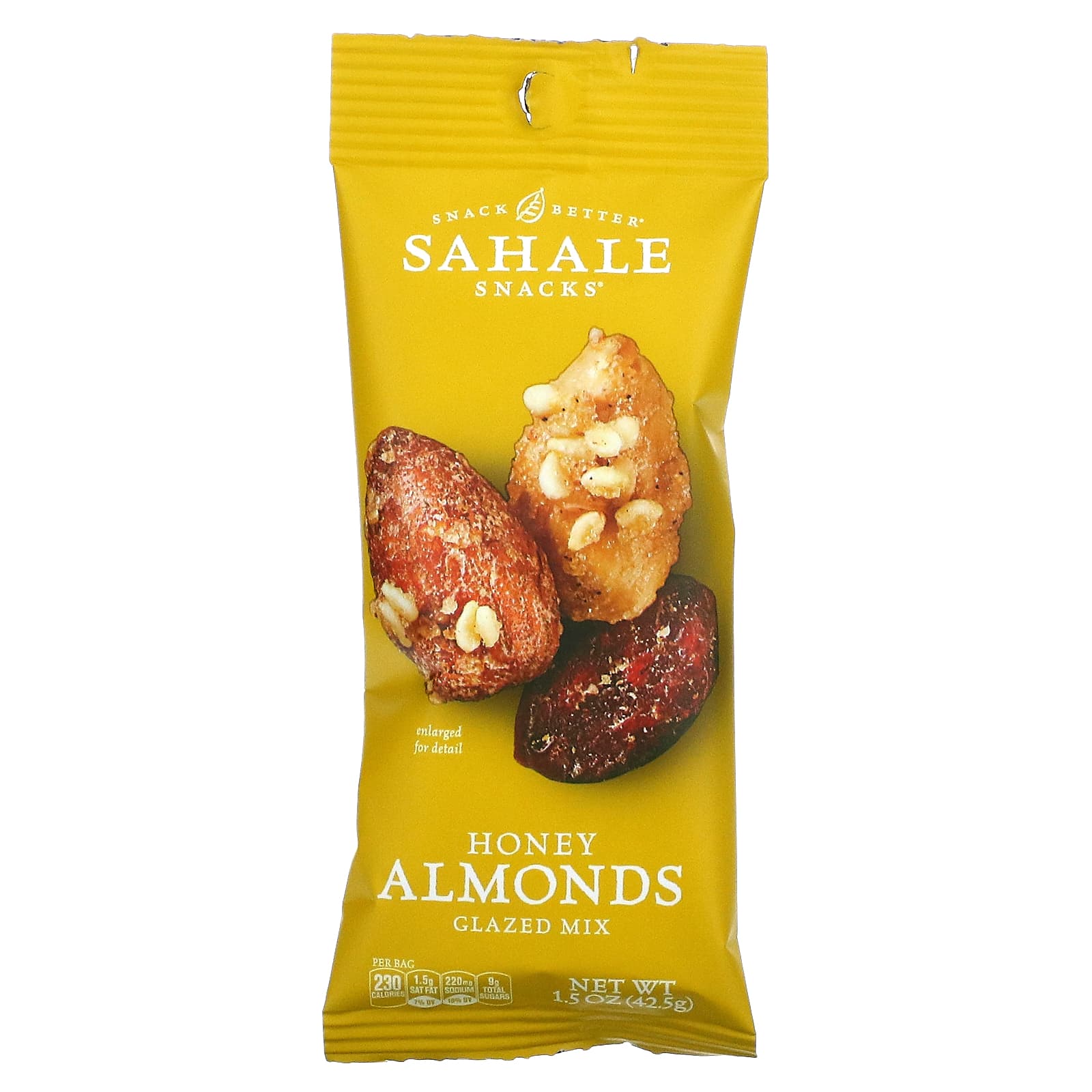 Sahale Snacks, Глазированная смесь, миндаль в меде, 9 пакетиков, 1,5 унции (42,5 г) каждый