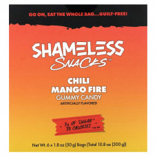 Shameless Snacks, жевательные конфеты, со вкусом чили и манго, 6 пакетиков по 50 г (1,8 унции)