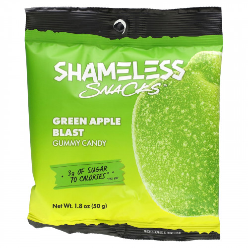 Shameless Snacks, жевательные конфеты, со вкусом зеленого яблока, 6 пакетиков по 50 г (1,8 унции)