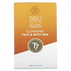 Sibu Beauty, Sea Berry Therapy, очищающее твердое мыло для лица и тела, с облепиховым маслом, T7, 3,5 унции