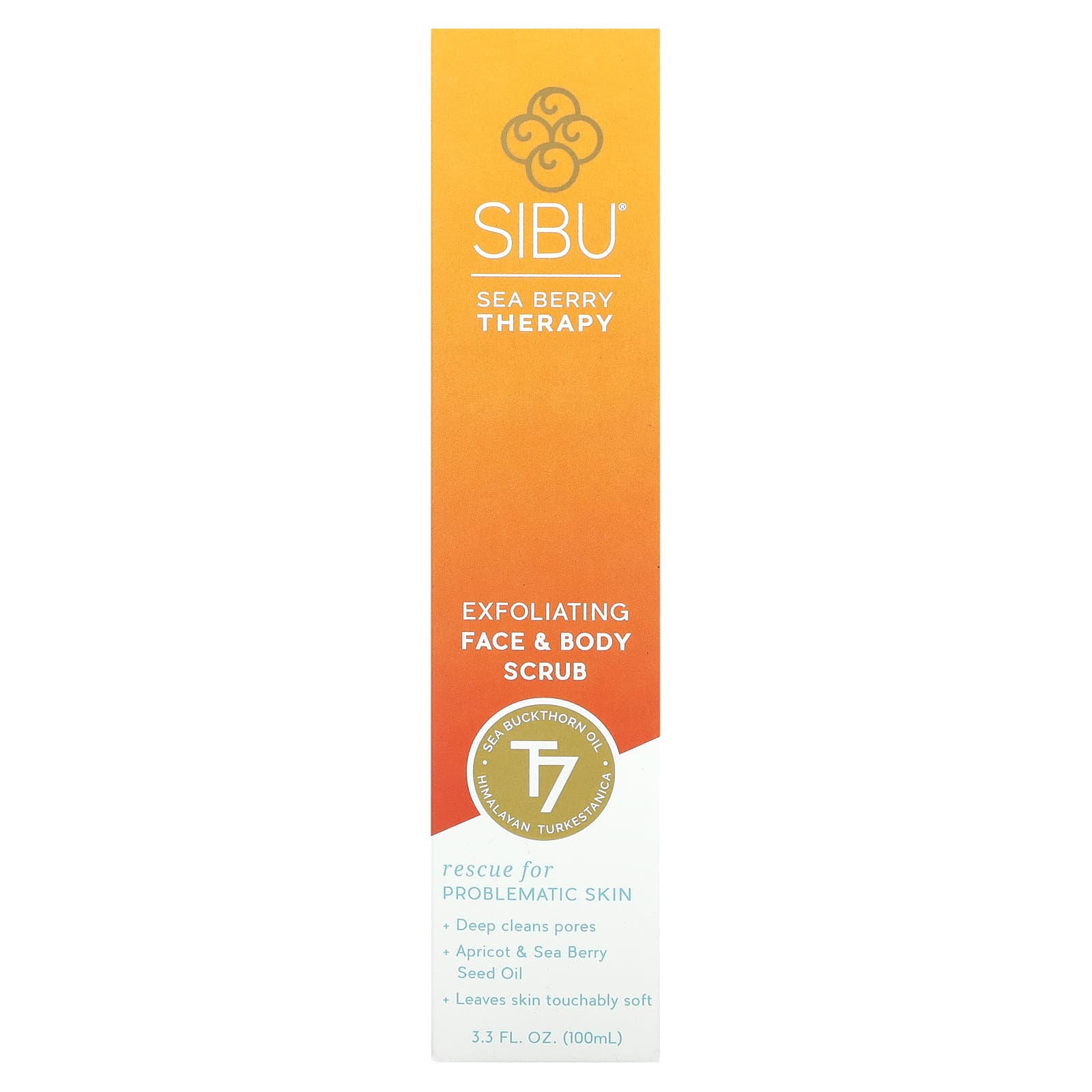 Sibu Beauty, Sea Berry Therapy, отшелушивающий скраб для лица и тела, 100 мл (3,3 жидк. Унции)