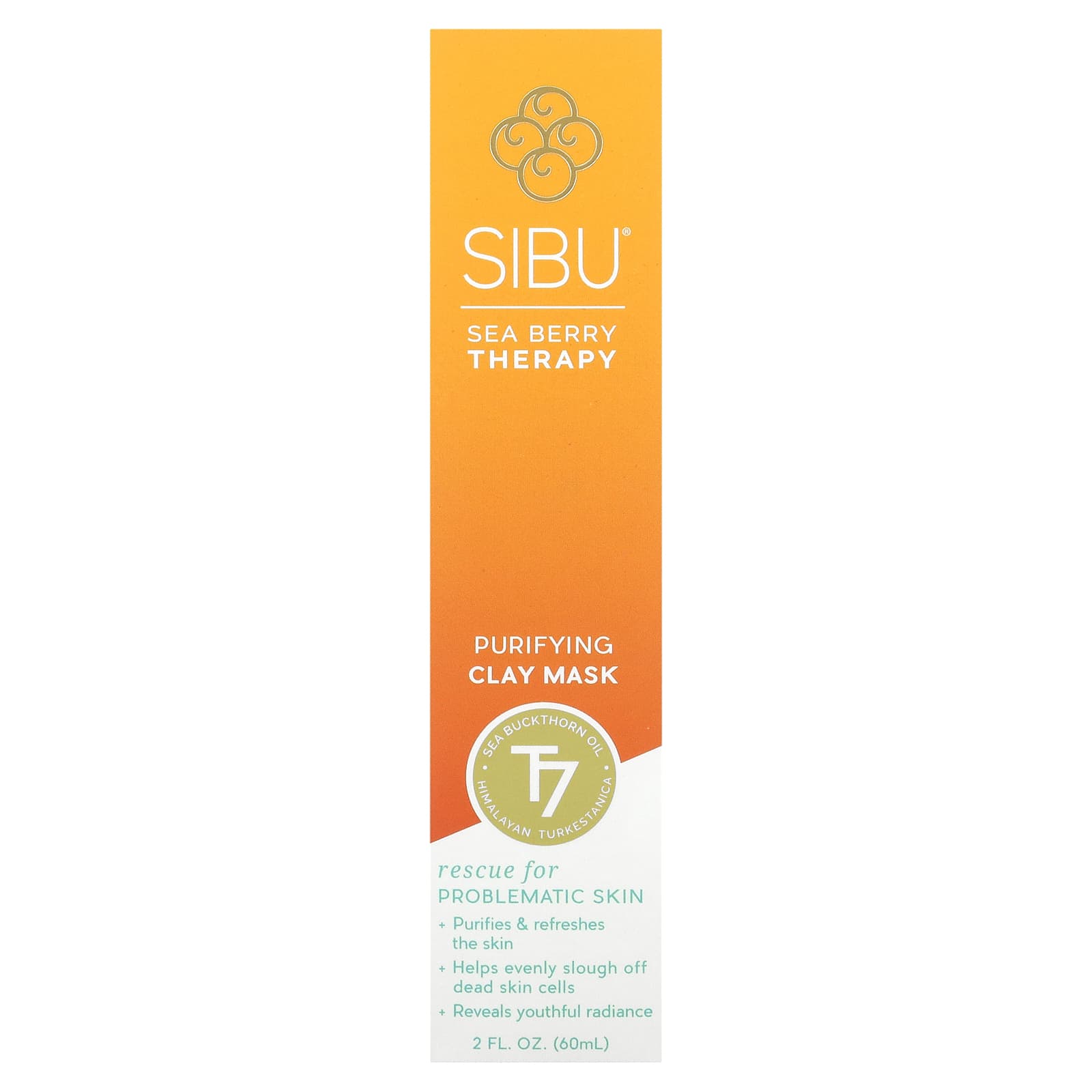 Sibu Beauty, Sea Berry Therapy, очищающая маска из глины, 60 мл (2 жидк. Унции)