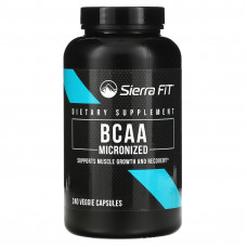 Sierra Fit, микронизированные BCAA, аминокислоты с разветвленной цепью, 500 мг, 240 растительных капсул
