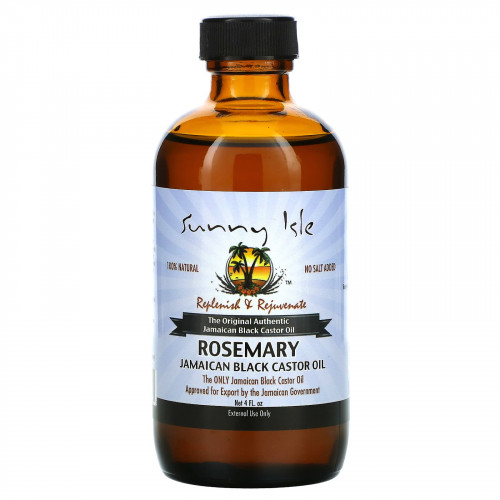 Sunny Isle, 100% натуральное ямайское черное касторовое масло с розмарином, 120 мл (4 жидк. унции)
