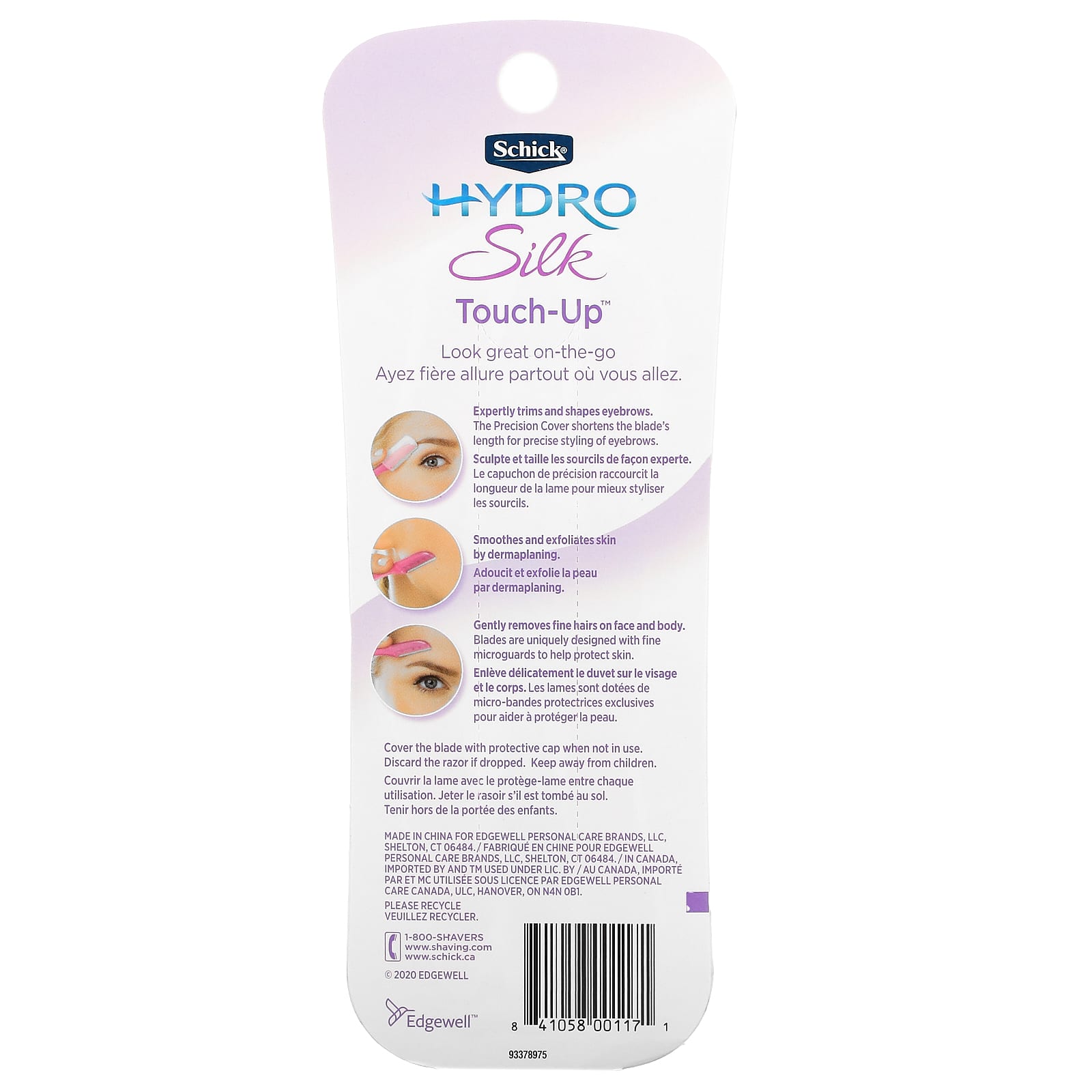 Schick, Hydro Silk Touch Up, разные цвета, 3 одноразовые бритвы