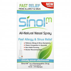 Sinol, SinolM, полностью натуральный спрей для носа, от аллергии и облегчения состояния носовых пазух, 15 мл
