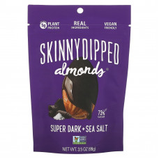 SkinnyDipped, миндаль в глазури, горький шоколад с морской солью, 99 г (3,5 унции)