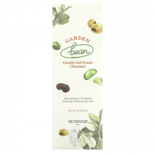 SKINFOOD, Garden Bean, мягкая очищающая гелевая пенка, 200 мл (6,76 жидк. Унции)