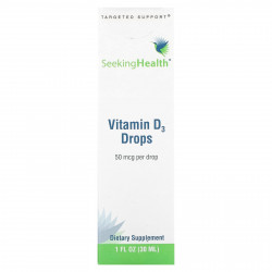 Seeking Health, Витамин D3 в каплях, 50 мкг, 30 мл (1 жидк. Унция)