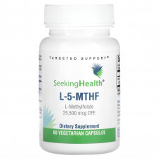 Seeking Health, L-5-MTHF, L-метилфолат, 25 500 мкг DFE, 60 вегетарианских капсул