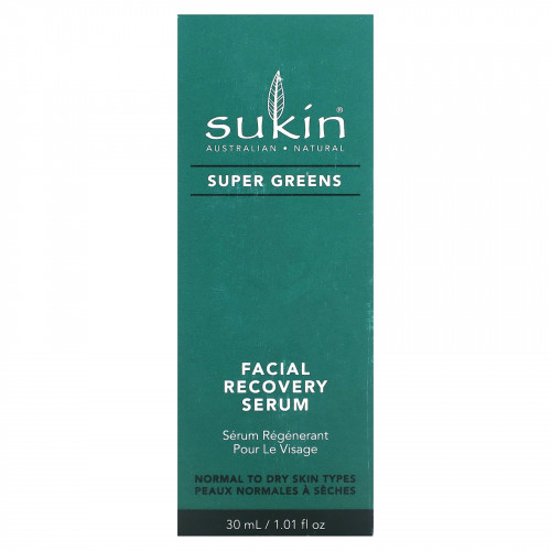 Sukin, восстанавливающая сыворотка для лица с суперзеленью, 30 мл (1,01 жидк. унции)