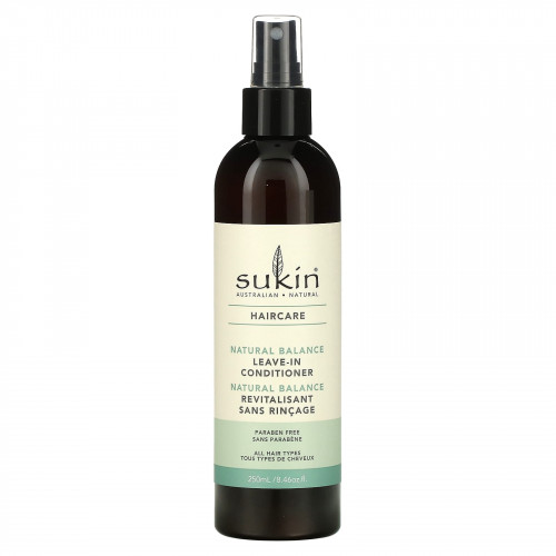 Sukin, Haircare, несмываемый кондиционер Natural Balance, для всех типов волос, 250 мл (8,46 жидк. Унции)