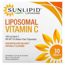 Sunlipid, липосомальный витамин C, с натуральными ароматизаторами, 30 пакетиков по 5,0 мл (0,17 унции)