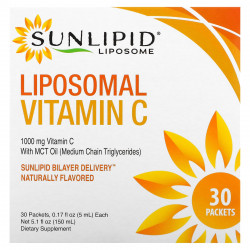 Sunlipid, липосомальный витамин C, с натуральными ароматизаторами, 30 пакетиков по 5,0 мл (0,17 унции)