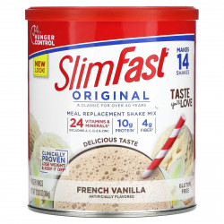 SlimFast, Original, заменитель еды, смесь коктейлей, французская ваниль, 364 г (12,83 унции)