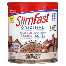 SlimFast, Original, смесь коктейлей для замены приемов пищи, сливочный молочный шоколад, 364 г (12,83 унции)